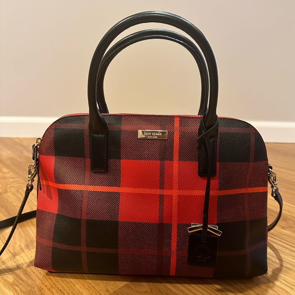 Kate Spade Shoulder Bag. Patterned red and black.